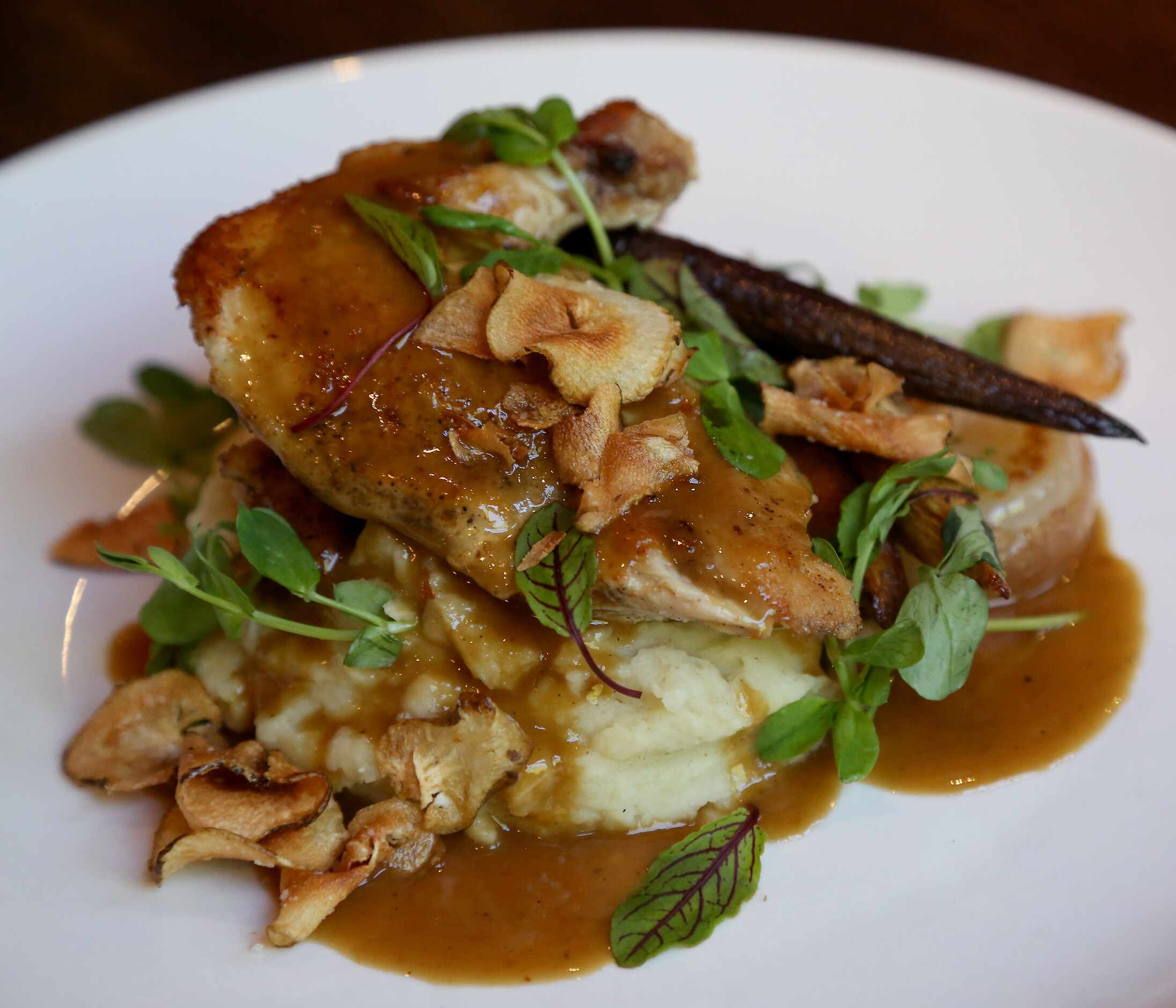 Over the years, Boulevardier's menu has included this chicken dish with sunchoke whipped...
