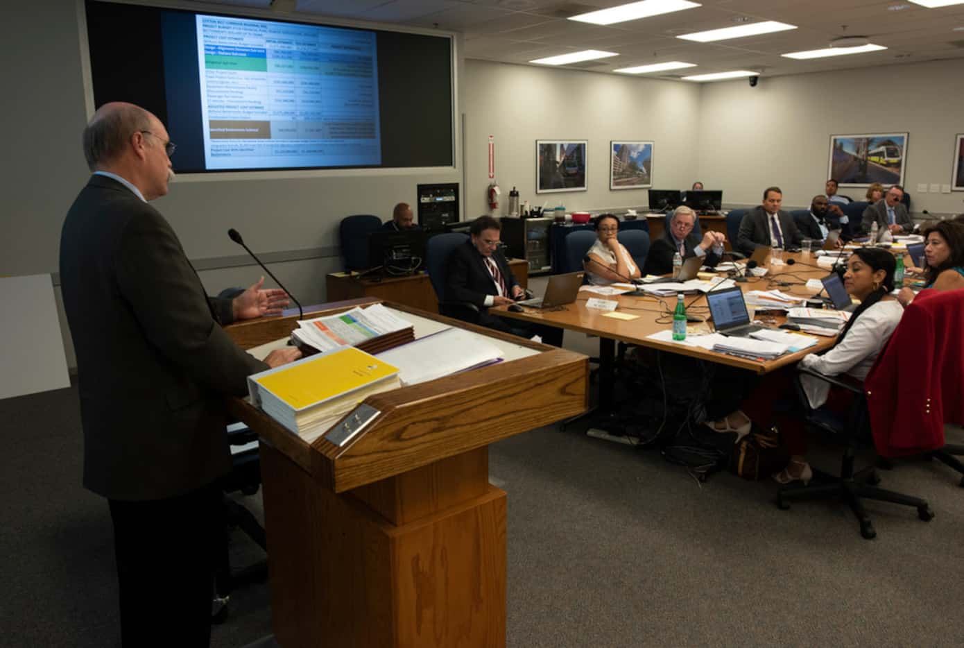 DART Vice President for Capital Planning Steve Salin address the board during a committee...