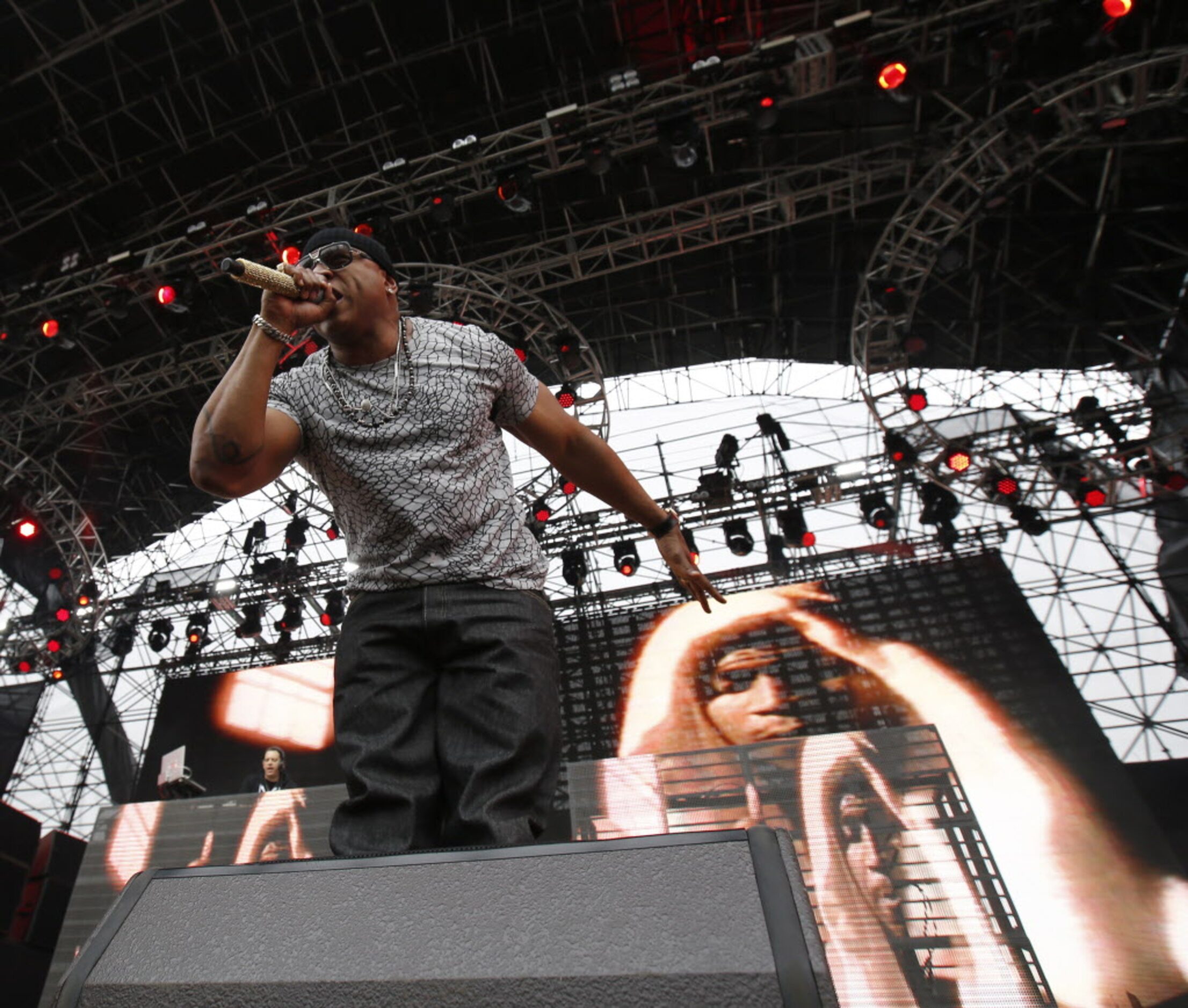 LL Cool J performs during the March Madness Music Festival at Reunion Park in Dallas April...