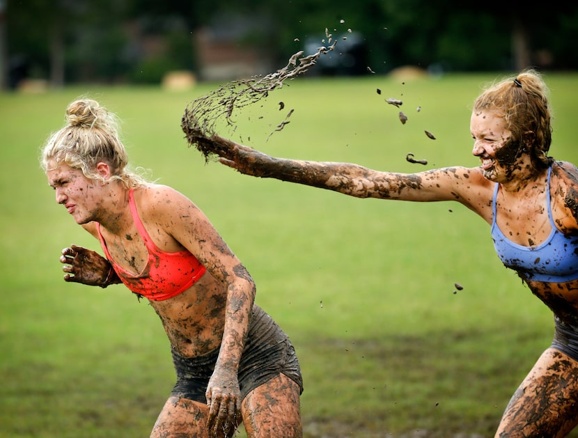 After a couple of days of rain, teenagers took full advantage of the wet, muddy conditions...