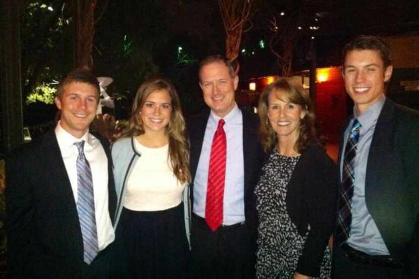 
Kyle and Sue Morrill and their children, from left, Drew, Katie and Ty, gather at a wedding...