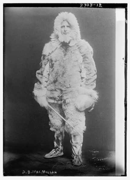 Donald MacMillan poses in Arctic furs in 1912.    From A Wretched and Precarious Situation,...