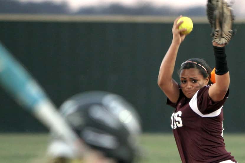 Mansfield Timberview's Mariah Denson ranked fourth among Dallas-area pitchers in ERA and...