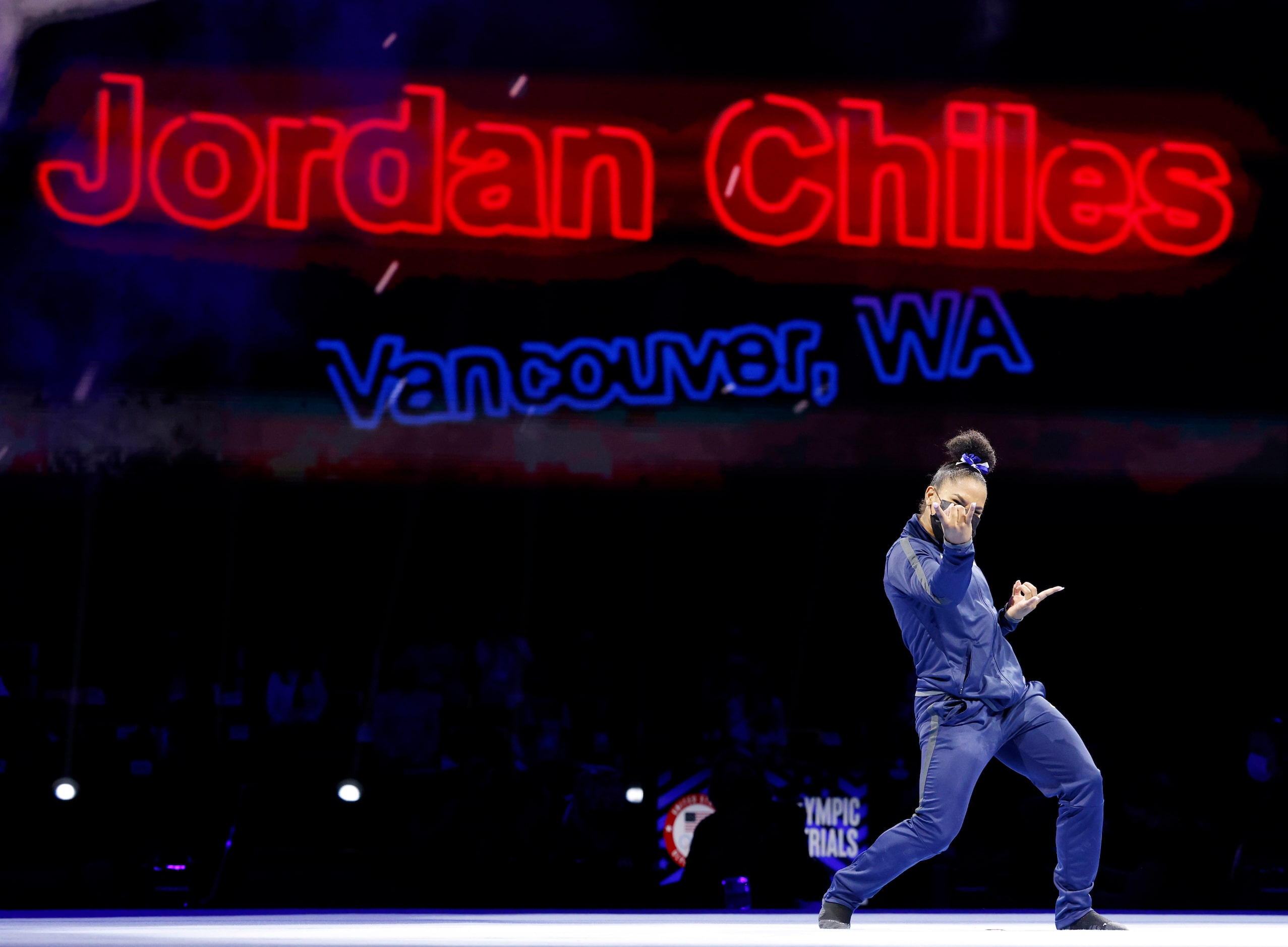 Jordan Chiles of World Champions is introduced during day 1 of the women's 2021 U.S. Olympic...