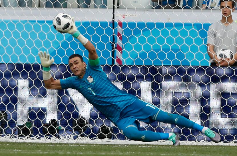 FILE - In this file photo dated Monday, June 25, 2018, Egypt goalkeeper Essam El Hadary...