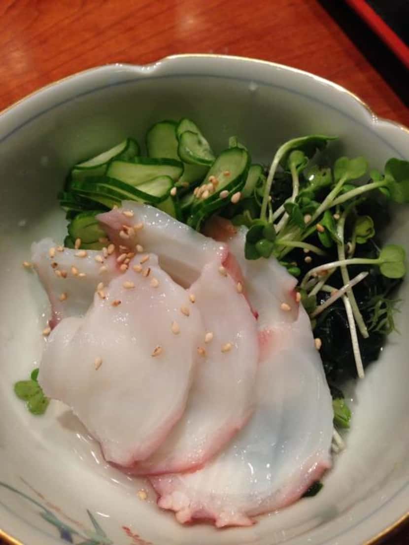 
Sushi Sake’s octopus sunomono 
