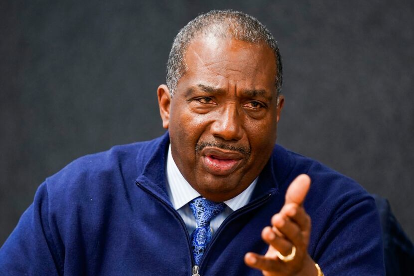 Democratic senate candidate state Sen. Royce West D-Dallas during a meeting with the The...