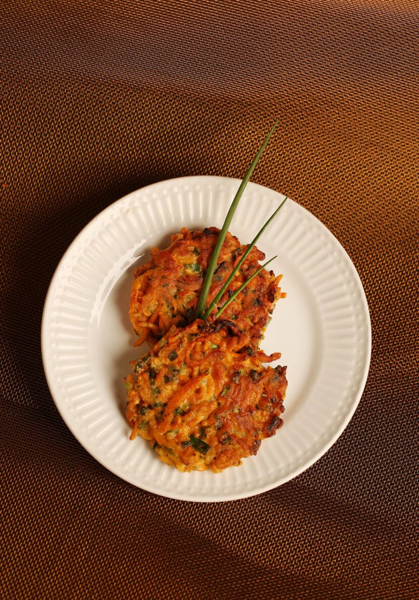 Spiralized Sweet Potato Latkes