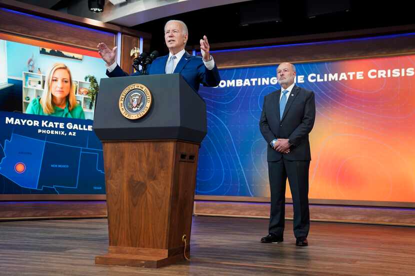 President Joe Biden speaks during an event to announce new measures aimed at helping...