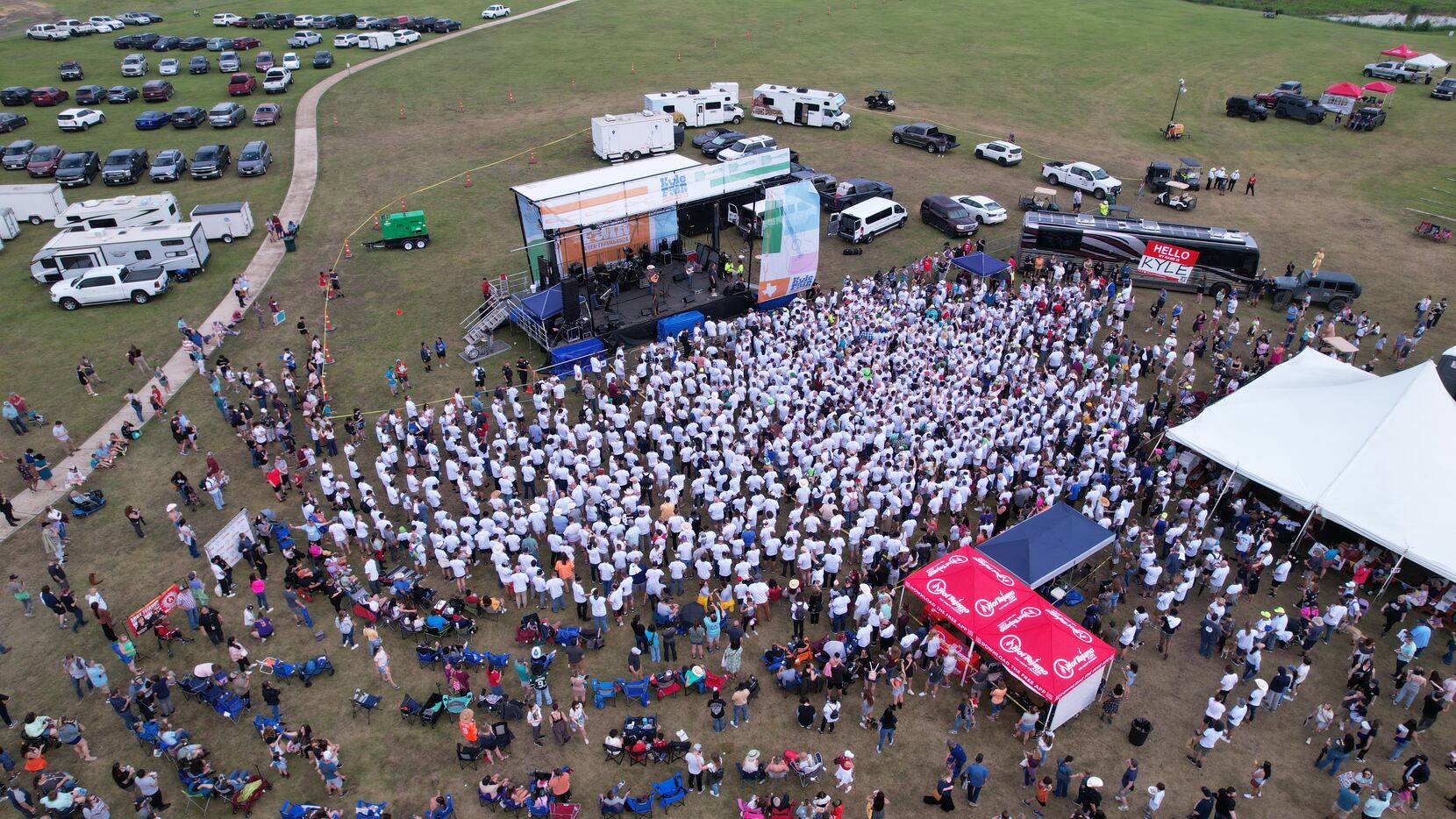 A total of 1,490 Kyles showed up in Kyle, Texas, in an attempt to break the world record for...