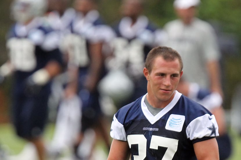 Dallas safety Matt Johnson (37) is pictured during the Dallas Cowboys first OTA practice at...