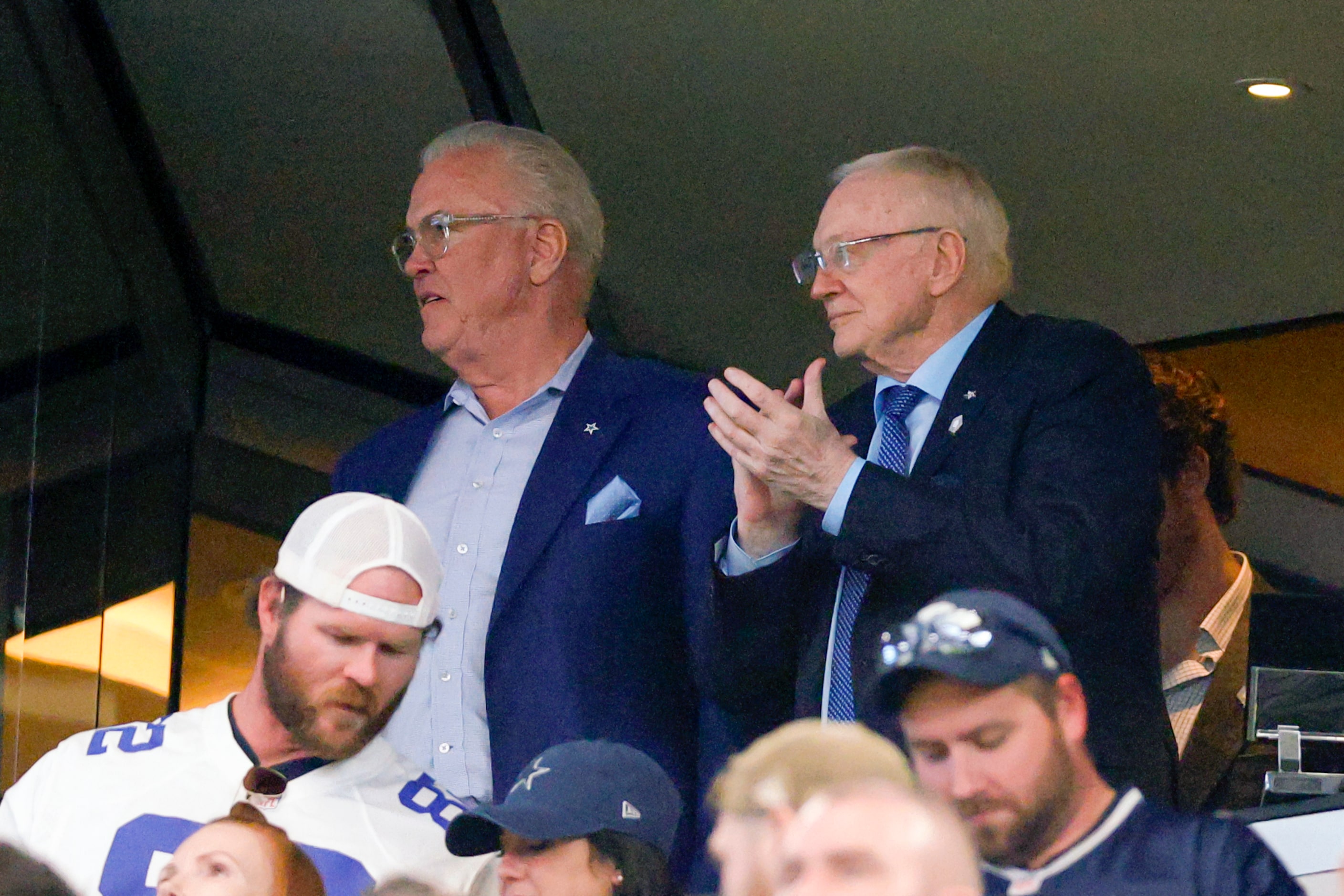 Dallas Cowboys executive vice president & CEO Stephen Jones (left) and owner and general...