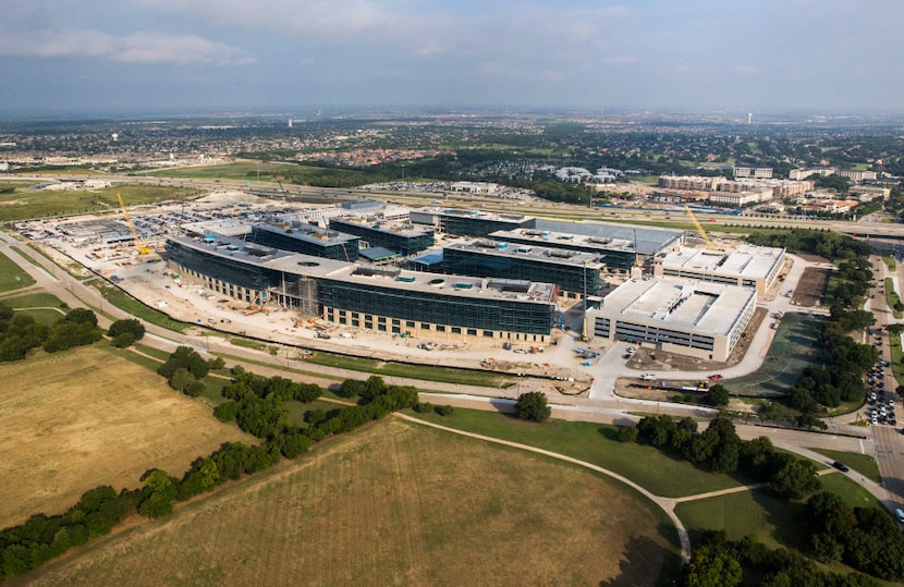 Toyota world headquarters under construction in Plano. (Ashley Landis/Staff Photographer)
