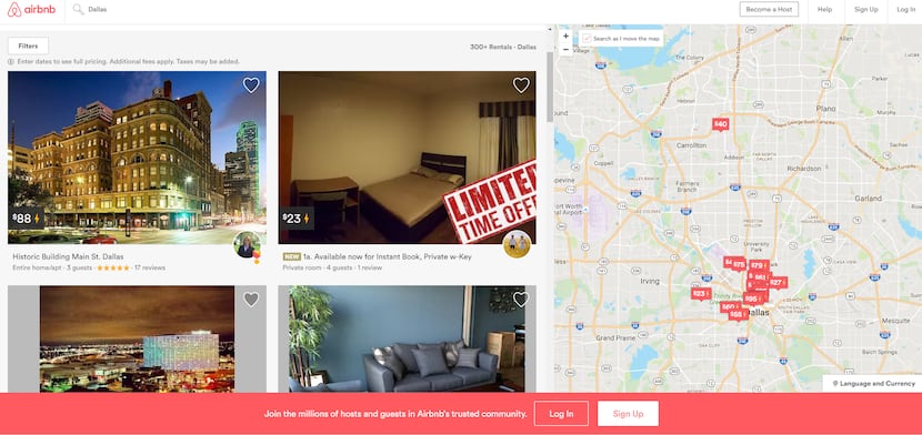 Dallas' Airbnb listings