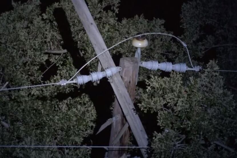 A utility pole snapped in two places after it was hit and the driver fled Wednesday morning...