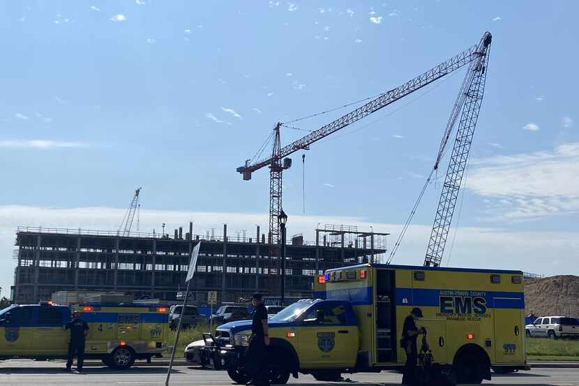 Two construction cranes collided Wednesday at a work site in Austin, injuring at least 22...