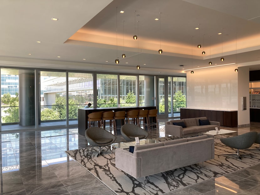 The second floor tenant lounge in the new office tower at The Star in Frisco.