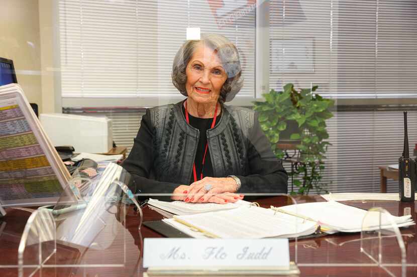 Flo Judd poses behind a plexiglass at her office in Duncanville on Friday, January 29, 2021....