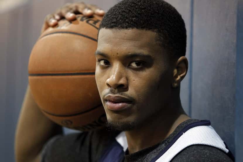 Dallas Mavericks Ricky Ledo poses for a portrait after practice at American Airlines Center...
