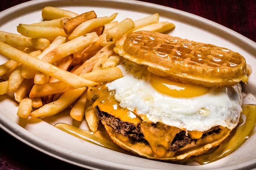 That's a waffle burger from Texas Tapas.