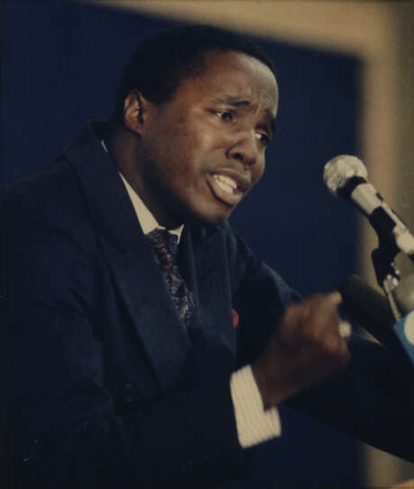 Darrell Gilyard preaches at a North Texas church in July 1991 days after he resigned from a...