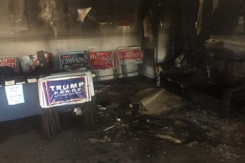 The inside of the Orange County Republican Party headquarters in Hillsborough, N.C., after...