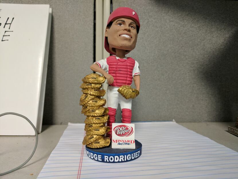 One of the Pudge Rodriguez bobbleheads the Rangers have given out in the past.