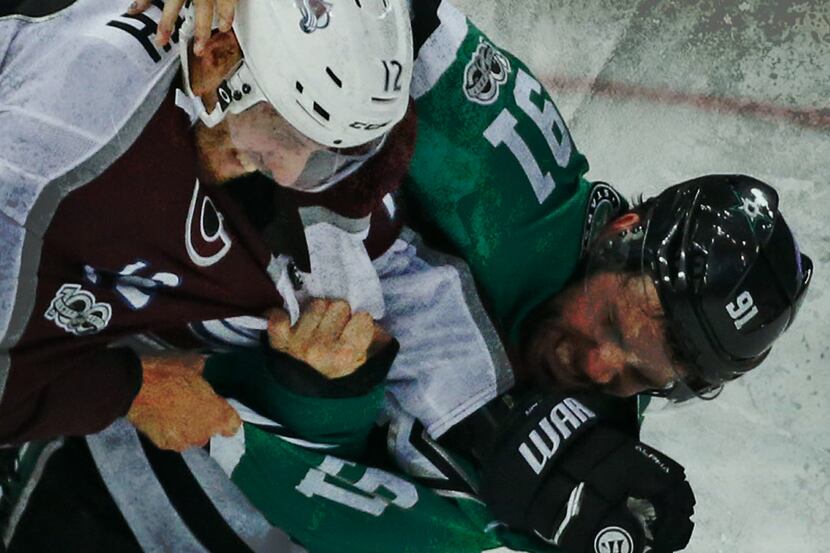 Tyler Seguin fought for the first time in his 8-year career. It came against a former Stars...