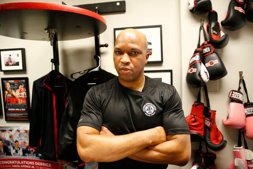 Boxing trainer Derrick James poses for a portrait at The Cooper Fitness Center in Dallas on...