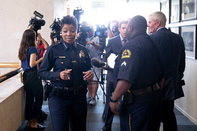 Dallas Police Chief U. Renee Hall at City Hall for a Public Safety and Criminal Justice...