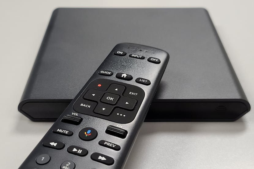 AT&T TV box and remote pictured. AT&T launched its new AT&T TV product Monday March 2, 2020....