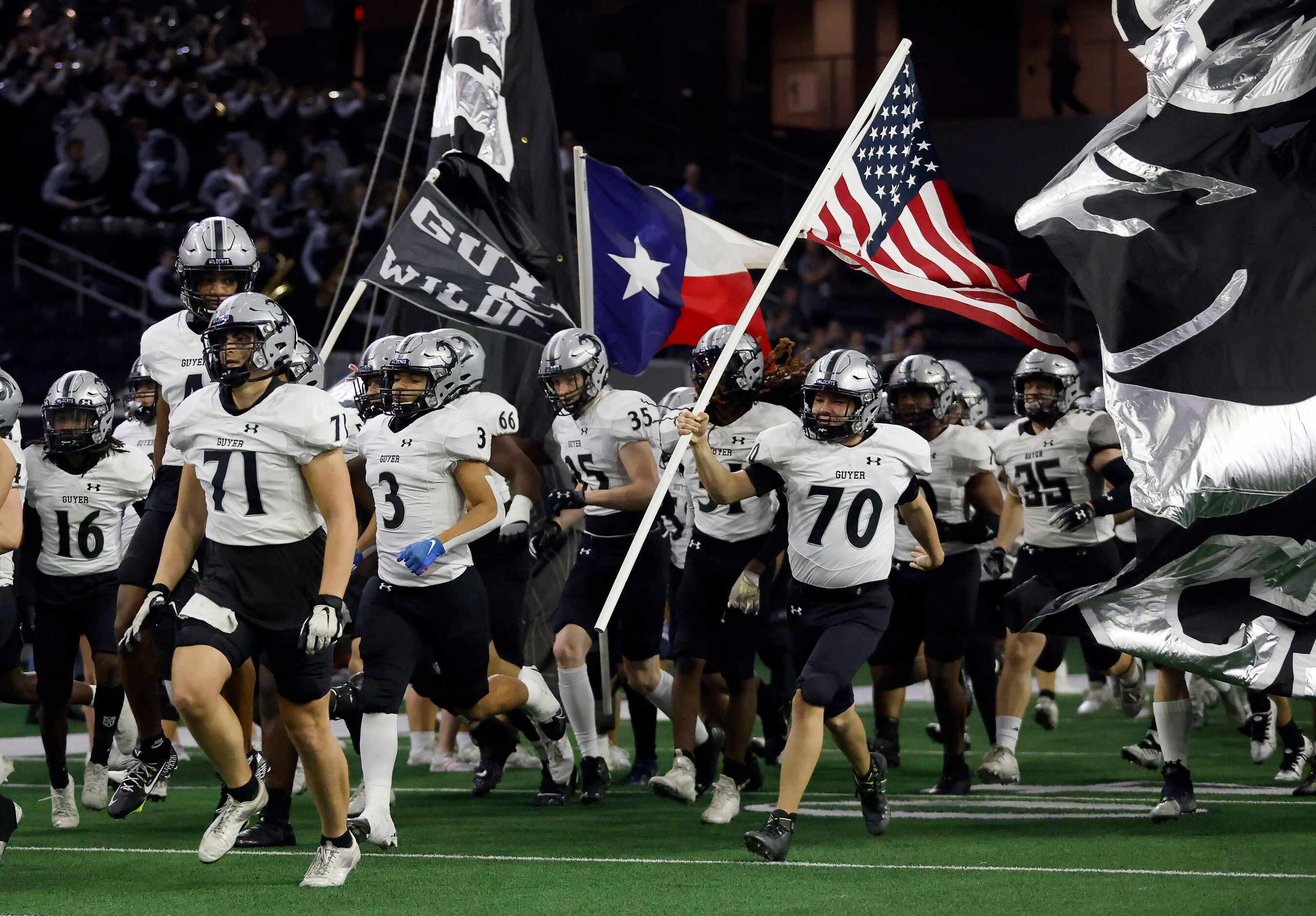 The Denton Guyer football team takes the field to face DeSoto in their Class 6A Division II...