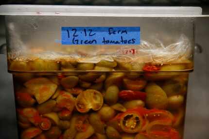 Brined green tomatoes at FT33