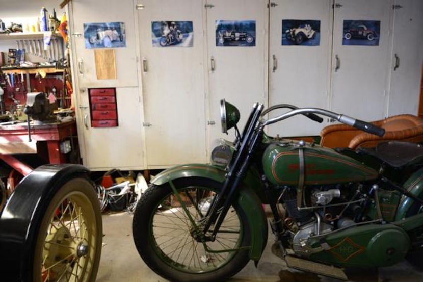 
Roland Mack, 91, owns a 1925 Harley Davidson and side car.
