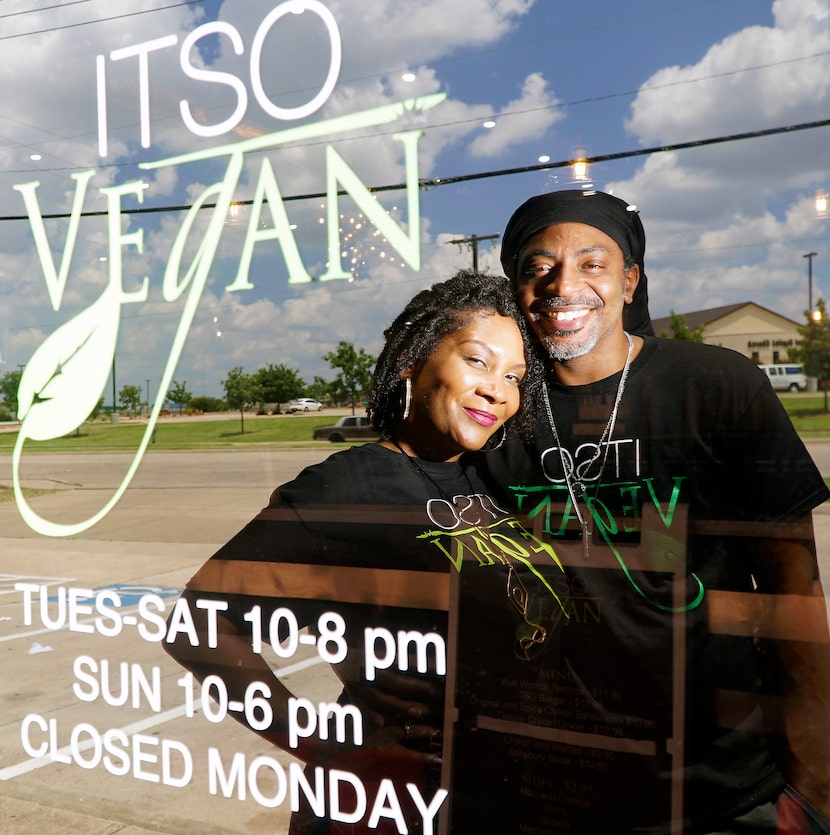 Amiya and Tytus Cleveland at their restaurant "ITSO Vegan"  in Grand Prairie, Texas on...