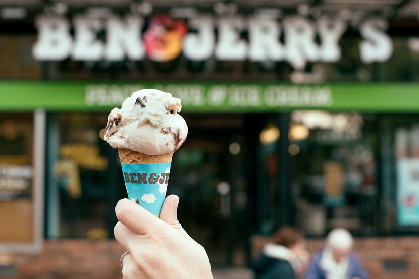 A promotional photo for Ben & Jerry's ice cream.