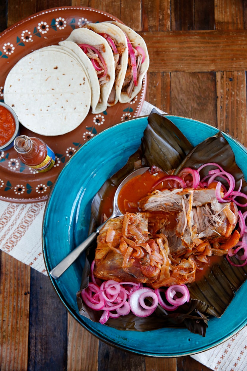 Slow-cooker cochinita pibil (achiote-rubbed pork shoulder) 