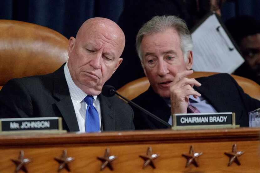 House Ways and Means Committee Chairman Rep. Kevin Brady, R-Texas (left) listened to the...