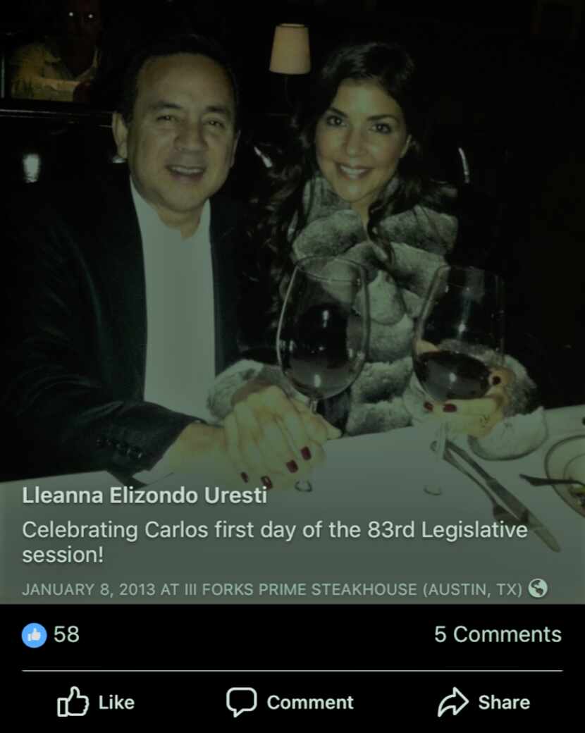 Sen. Carlos Uresti denied he was with the accuser on the night of the first day of the 2013...