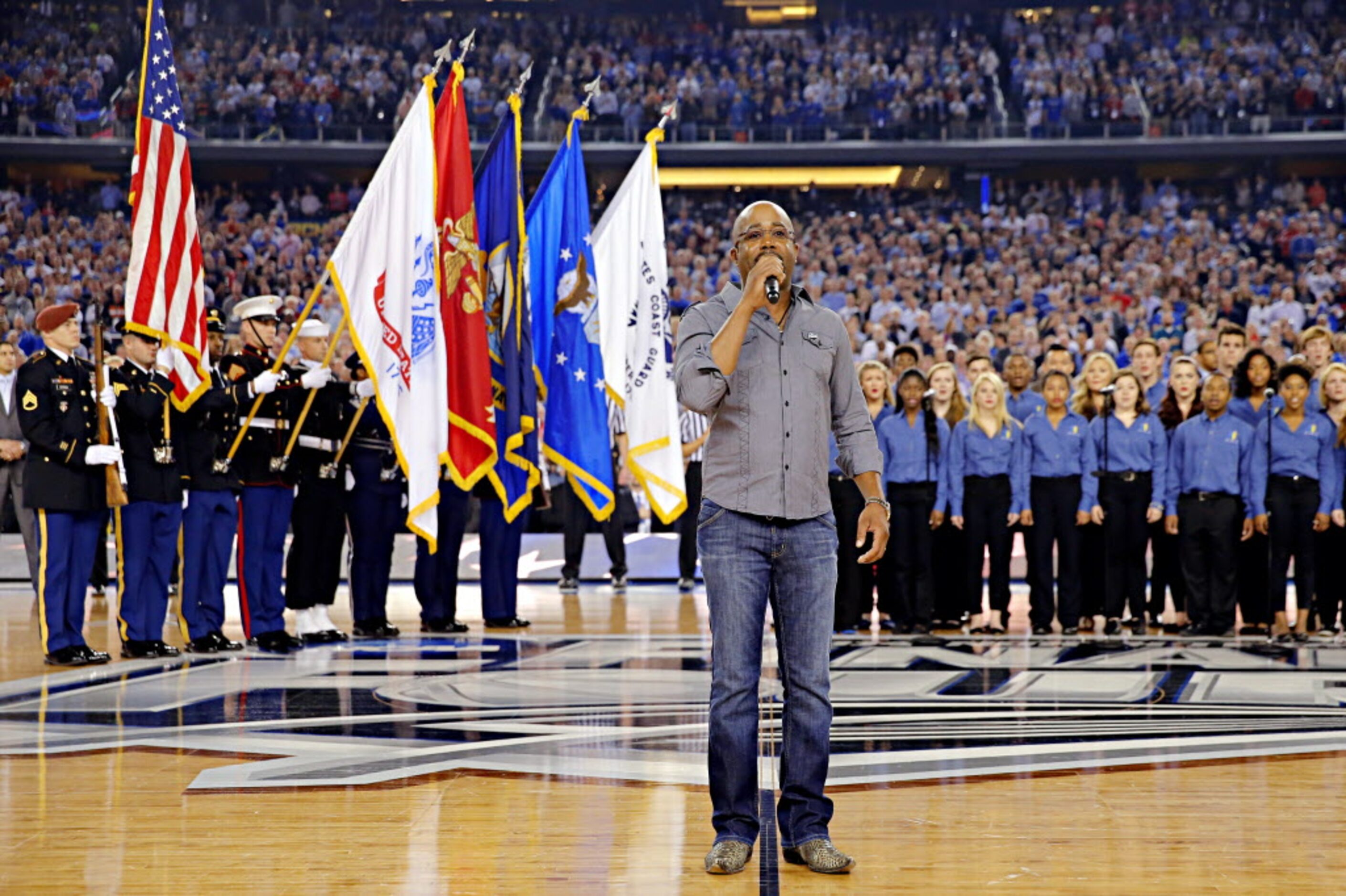 Darius Rucker performs the national anthem before the NCAA Final Four championship game...