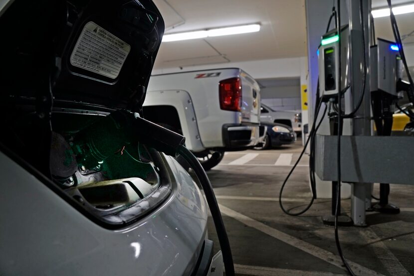 EV charging stations in Terminal E are part of an energy efficiency program at DFW...