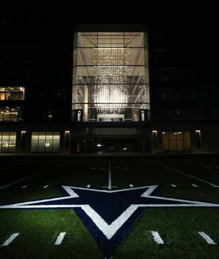 "Volume (Frisco)" is an art installation at the Dallas Cowboys' new headquarters facility...