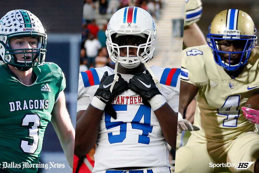 From left to right: Southlake Carroll's Quinn Ewers, Duncanville's Savion Byrd and Garland...