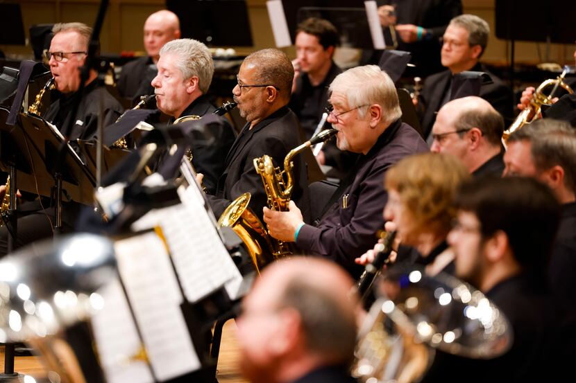 The Dallas Winds, led by Jerry Junkin, artistic director and conductor, perform on Tuesday,...