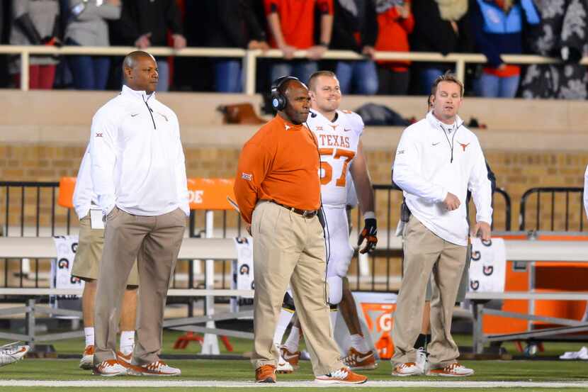LUBBOCK, TX - NOVEMBER 1: Head coach Charlie Strong of the Texas Longhorns during game...