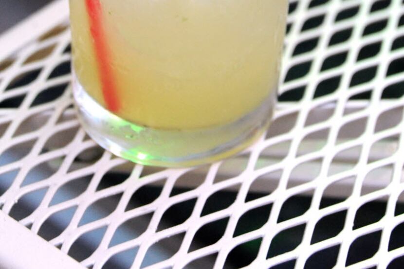 A cucumber cocktail is served for guests at La Perla Negra in Fort Worth, TX on March 25,...