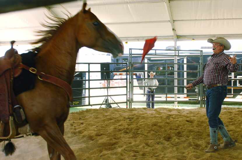 Robert Liner conducted the "Spirit of the Horse" demonstration at the North Texas Fair and...