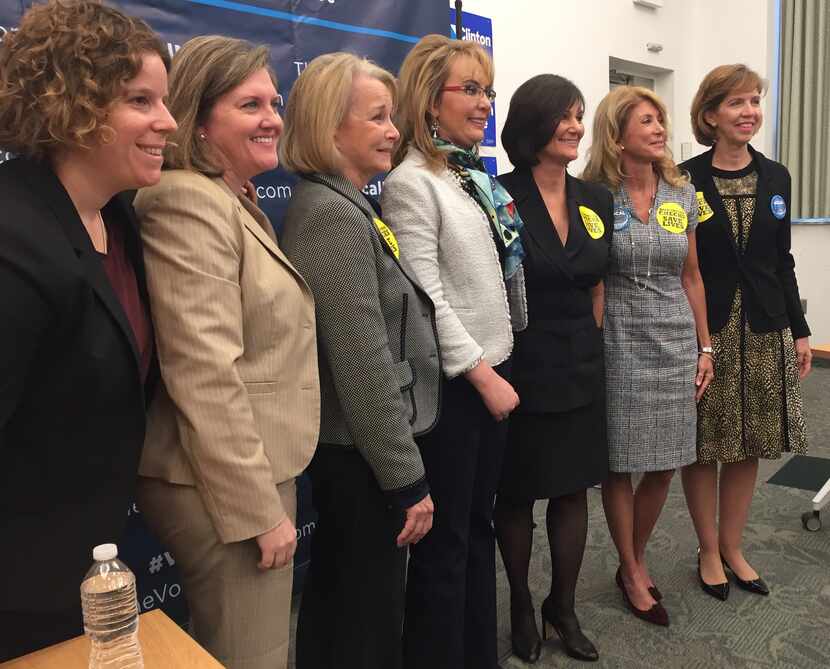 Former Texas state Sen. Wendy Davis (second from right) appeared Thursday in Loudoun Co.,...