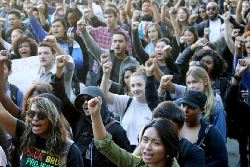 
University of California, Los Angeles students rallied Thursday in a show of solidarity...
