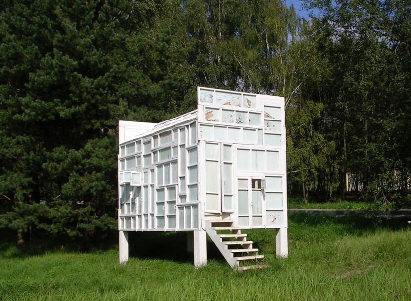 The vodka ceremony pavilion (2003) designed by the Russian architect Alexander Brodsky in...